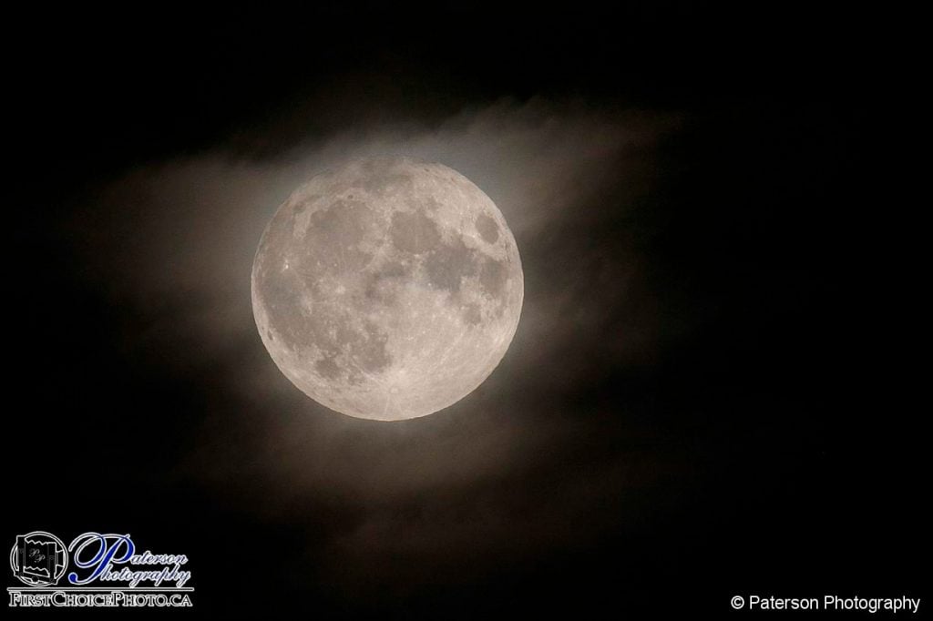 Harvest Moon and clouds